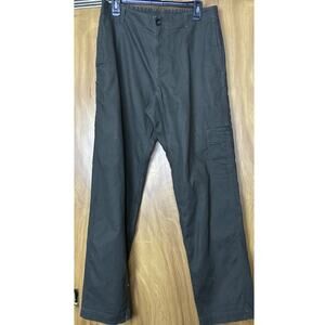 COS men's cargo pants solid dark olive green straight leg 100% cotton size 36R